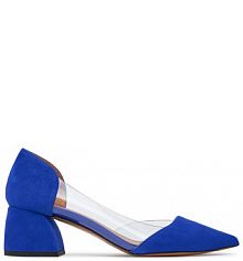 Półbuty na obcasie R.Polański niebieskie damskie 
