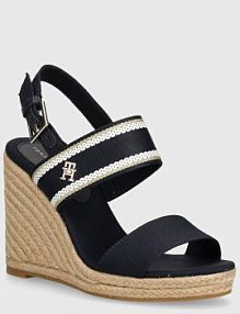 Sandały na obcasie Tommy Hilfiger  granatowe FW0FW08045