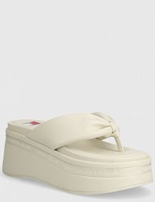 Japonki Tommy Jeans  beżowe damskie EN0EN02457