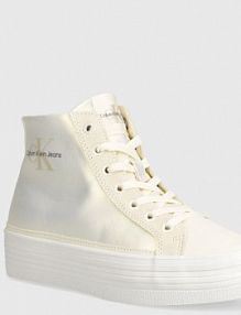 Trampki wysokie Calvin Klein Jeans  beżowe damskie YW0YW01491