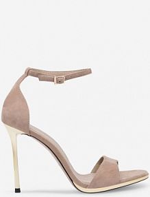 Sandały na obcasie EVA MINGE beżowe JEANNETTE-2513-1-1