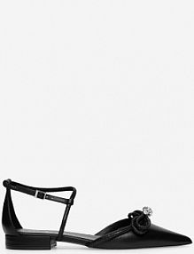 Baleriny EVA MINGE czarne damskie COMO-V1381-813-1