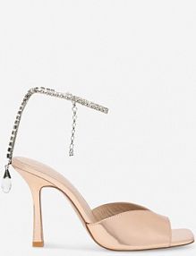 Sandały na obcasie EVA MINGE złote STEPHANIE-V1051L-01