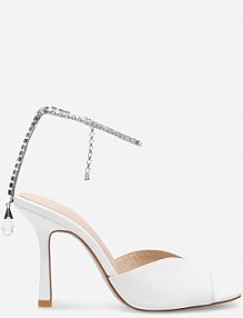 Sandały na obcasie EVA MINGE białe STEPHANIE-V1051L-01
