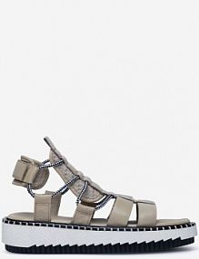 Sandały na obcasie Badura beżowe BEKI-01W3-005