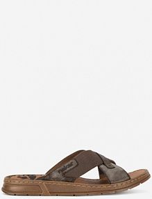 Klapki Rieker brązowe męskie 21252-25 BRĄZOWY