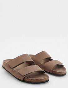 Skórzane klapki Reserved brązowe męskie 4118Y-84X