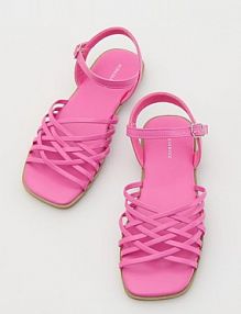 Sandały z imitacji skóry Reserved fuksja dziecięce 555AH-43X