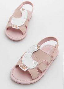 Sandały z aplikacją Reserved pastelowy/róż dziecięce 577AH-03X