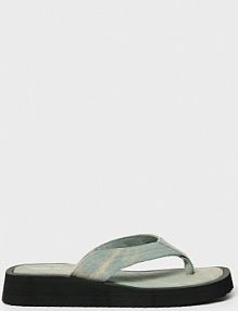 Niebieskie japonki na platformie z szerokimi paskami House indigo damskie 641AI-57X