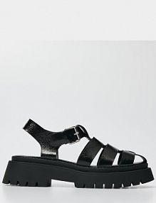 Czarne sandały na grubej podeszwie House damskie 841AE-99X