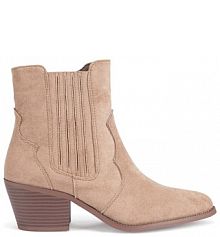 Botki na słupku Jenny Fairy beżowe 