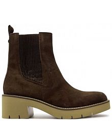 Botki na słupku Tamaris brązowe 