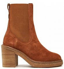 Botki na słupku Clarks brązowe 