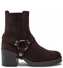 Botki na słupku Unisa brązowe 