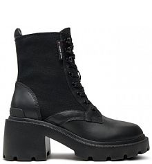 Botki na słupku Tommy Jeans czarne 