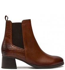 Botki na słupku Marco Tozzi brązowe 