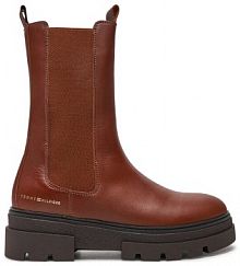 Botki Tommy Hilfiger brązowe damskie 