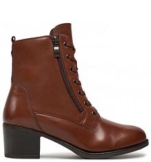 Botki na słupku Caprice brązowe 