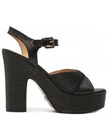 Sandały na słupku Guess czarne 