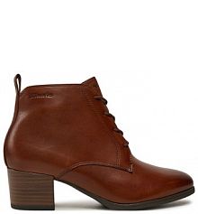 Botki na słupku Tamaris brązowe 