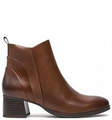 Botki na słupku Marco Tozzi brązowe 