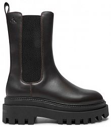 Botki Calvin Klein Jeans brązowe damskie 