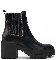 Botki na słupku Guess czarne 