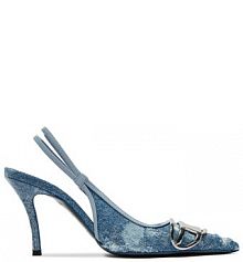 Sandały na szpilce Diesel niebieskie 