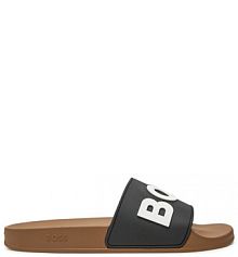 Klapki BOSS beżowe męskie 