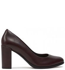 Półbuty na obcasie Clarks bordo/burgund damskie 