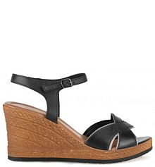 Sandały na koturnie Lasocki czarne 