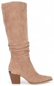 Kozaki na obcasie DeeZee beżowe 