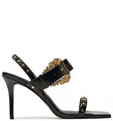 Sandały na szpilce Versace Jeans Couture czarne 