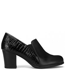 Półbuty na obcasie Clara Barson czarne damskie 