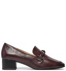 Półbuty na obcasie Caprice bordo/burgund damskie 