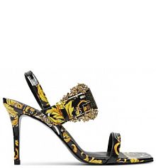 Sandały na szpilce Versace Jeans Couture czarne 