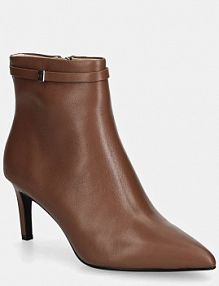 Botki na szpilce Calvin Klein  brązowe HW0HW02172