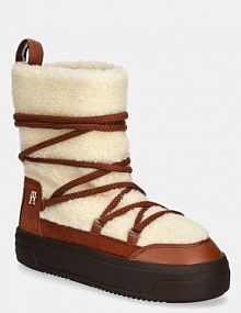 Śniegowce Tommy Hilfiger  brązowe damskie FW0FW08252