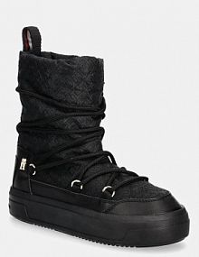 Śniegowce Tommy Hilfiger  czarne damskie FW0FW08430