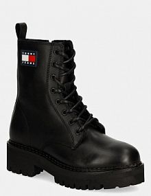 Workery Tommy Jeans  czarne damskie EN0EN02628