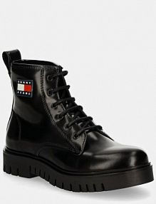 Workery Tommy Jeans  czarne damskie EN0EN02624