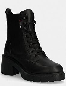 Botki na słupku Tommy Jeans  czarne EN0EN02640