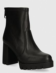 Botki na słupku Calvin Klein Jeans  czarne YW0YW01546