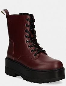 Workery Calvin Klein Jeans  bordowy damskie YW0YW01535