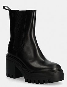 Botki na słupku Calvin Klein Jeans  czarne YW0YW01547