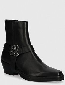 Botki na słupku HUGO  czarne 50513527.001