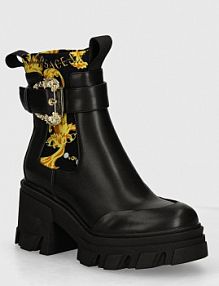Botki na słupku Versace Jeans Couture  czarne 77VA3S84.ZS867.G89