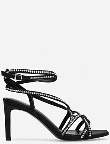 Sandały na obcasie EVA MINGE czarne Faenza-20167-68-1