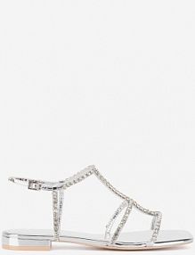 Sandały na obcasie Badura srebrne JOSEPHE-SL2286-2